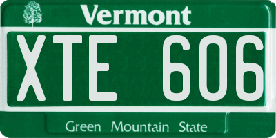 VT license plate XTE606