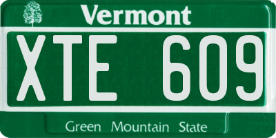 VT license plate XTE609