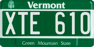 VT license plate XTE610