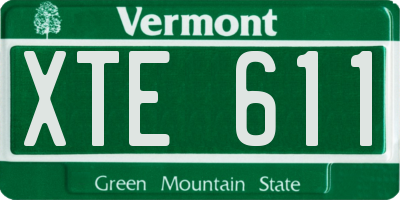 VT license plate XTE611