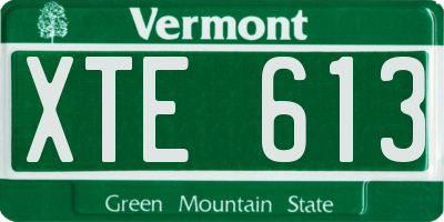 VT license plate XTE613