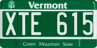 VT license plate XTE615
