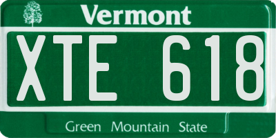 VT license plate XTE618