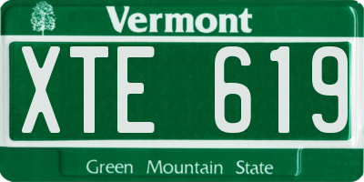 VT license plate XTE619