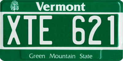 VT license plate XTE621