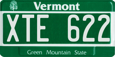 VT license plate XTE622
