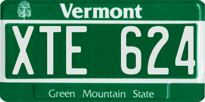 VT license plate XTE624