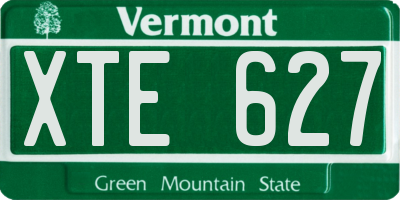 VT license plate XTE627