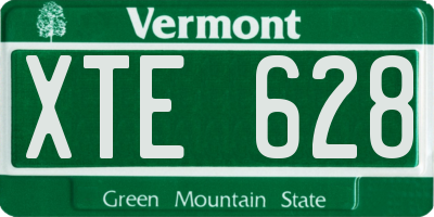 VT license plate XTE628
