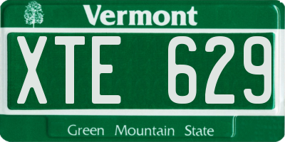 VT license plate XTE629