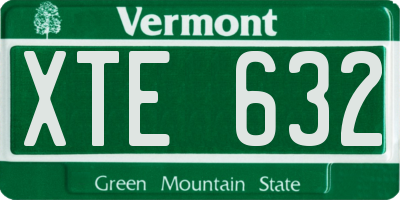 VT license plate XTE632