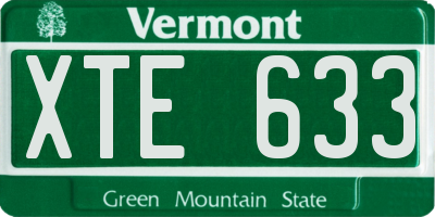 VT license plate XTE633