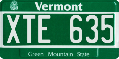 VT license plate XTE635