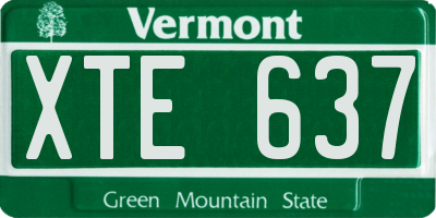 VT license plate XTE637