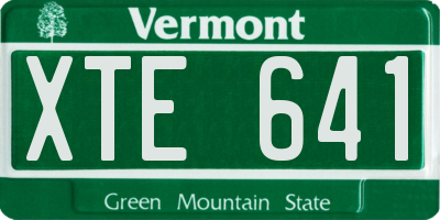 VT license plate XTE641