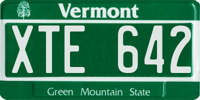 VT license plate XTE642