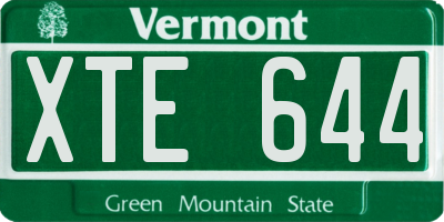 VT license plate XTE644