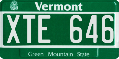 VT license plate XTE646