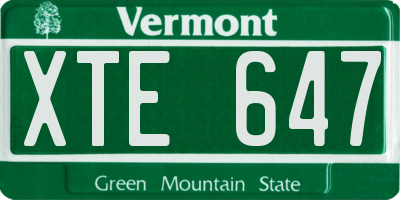 VT license plate XTE647