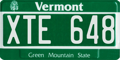 VT license plate XTE648