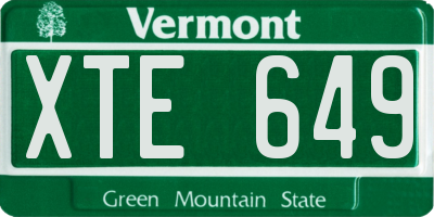 VT license plate XTE649