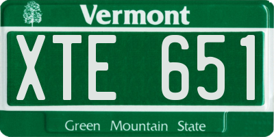 VT license plate XTE651