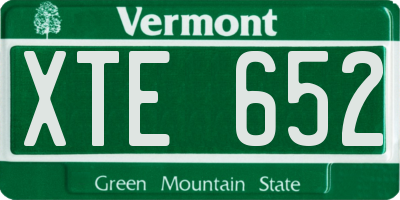 VT license plate XTE652