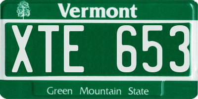 VT license plate XTE653