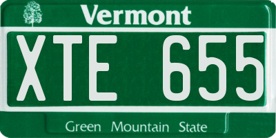 VT license plate XTE655