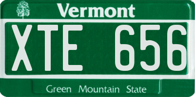 VT license plate XTE656