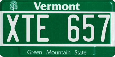 VT license plate XTE657