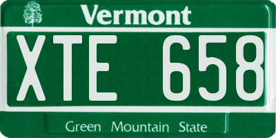 VT license plate XTE658