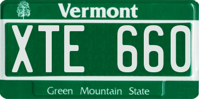VT license plate XTE660