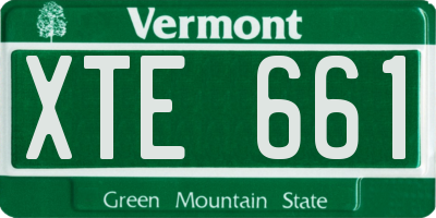 VT license plate XTE661