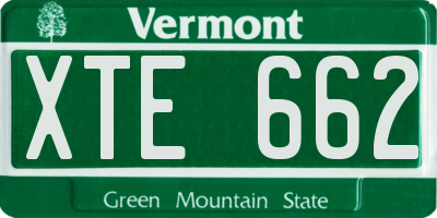 VT license plate XTE662