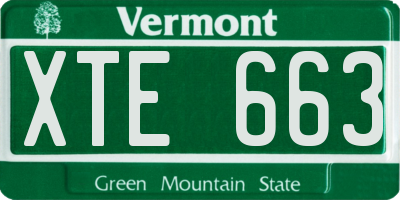 VT license plate XTE663