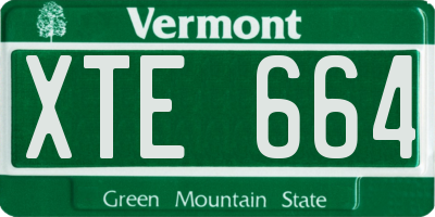 VT license plate XTE664