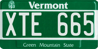 VT license plate XTE665