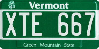 VT license plate XTE667