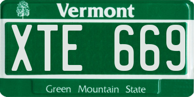 VT license plate XTE669