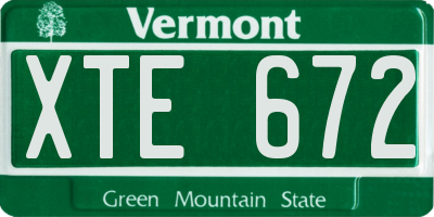 VT license plate XTE672