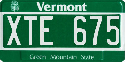VT license plate XTE675