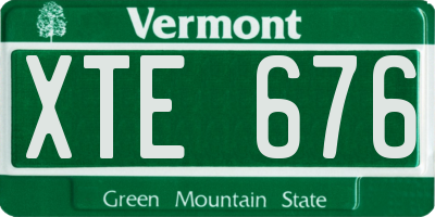 VT license plate XTE676