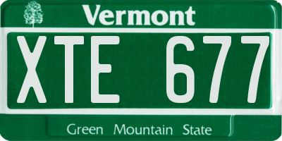 VT license plate XTE677