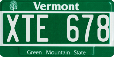 VT license plate XTE678