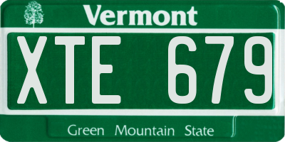 VT license plate XTE679