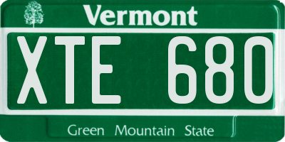VT license plate XTE680