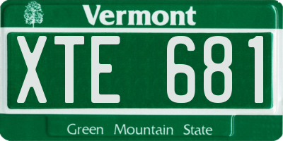 VT license plate XTE681