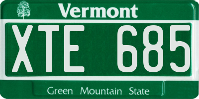 VT license plate XTE685