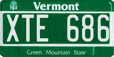 VT license plate XTE686